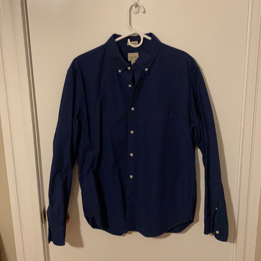 J. Crew Navy Slim Untucked Shirt